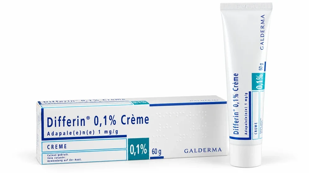 Differin product packaging; 0.1% cream